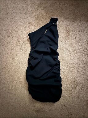 Zara Black One-Shoulder Mini Dress